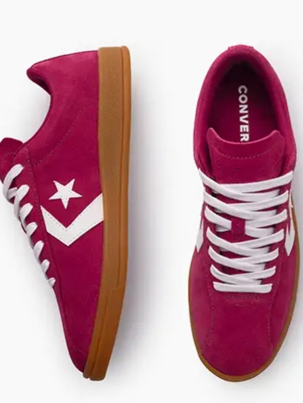 Converse All Star Trainer Suede Low Top Sneakers- Cold Red/Old White/Honey Brown